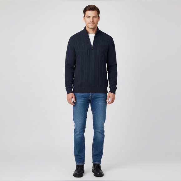 OSCAR DE LA RENTA 1/4 Zip Sweater - Picture 1 of 4